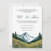 Boho Wildblume Mountain Meadow Wedding Einladung (Vorderseite)