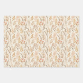 Boho Wildblume Muster Elegantes Wrapping Paper Set Geschenkpapier Set (Vorderseite 2)