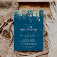 Boho Wildblume Navy 50. Hochzeitstag