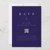 Boho Wildblume Navy Blau Rosa Hochzeits-QR-Code Einladung (Rückseite)