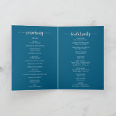 Boho Wildblume Navy Folded Wedding Programm (Innenseite)
