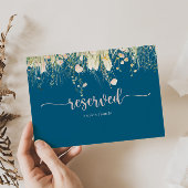 Boho Wildblume Navy Hochzeit vorbehaltenes Zeichen