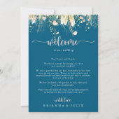 Boho Wildblume Navy Hochzeitserklärung (Vorderseite)