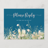 Boho Wildblume Navy Menü UAWG Postkarte (Vorderseite)