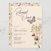 Boho Wildblume Night Before Probe Dinner Einladung (Vorne/Hinten)