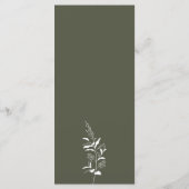 Boho Wildblume Olive Green Wedding Einladung (Rückseite)