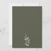 Boho Wildblume Olive Green Wedding Einladung (Rückseite)