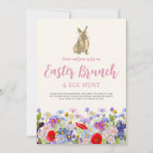 Boho Wildblume Ostern Brunch und Eierjagd Einladung (Vorderseite)