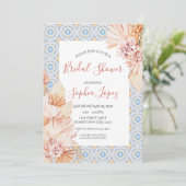 Boho Wildblume Pampas Grass Dusche Einladung (Stehend Vorderseite)