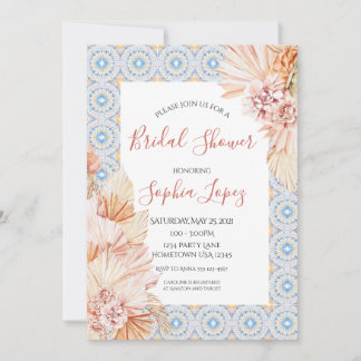 Boho Wildblume Pampas Grass Dusche Einladung