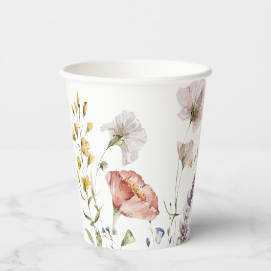 Boho Wildblume Pappbecher (Rückseite)