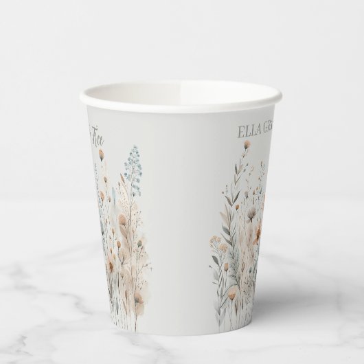 Boho Wildblume Pappbecher (Links)