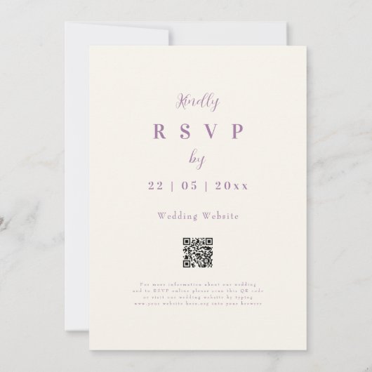 Boho Wildblume Pastel Qr Code Hochzeit Einladung (Rückseite)