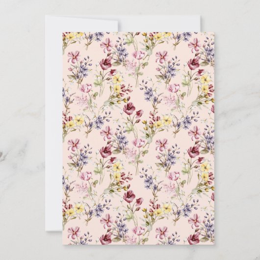 Boho Wildblume Pattern Blush Graduation Party Einladung (Rückseite)