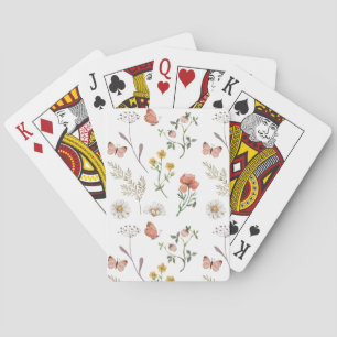 Boho Wildblume Pattern Spielkarten
