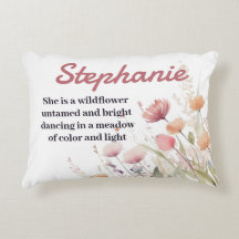 Boho Wildblume Personalisiert Name Pillow