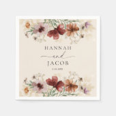 Boho Wildblume Personalisiert Wedding Serviette (Vorderseite)