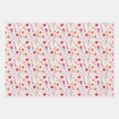 Boho Wildblume Pink Orange Birthday Baby Bridal Geschenkpapier Set (Vorderseite 2)