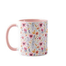 Boho Wildblume Pink Orange Lila Coral Floral