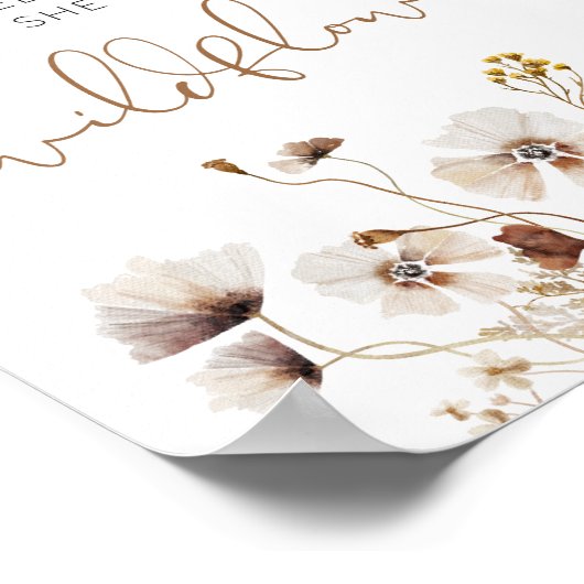 Boho Wildblume Poster (Ecke)