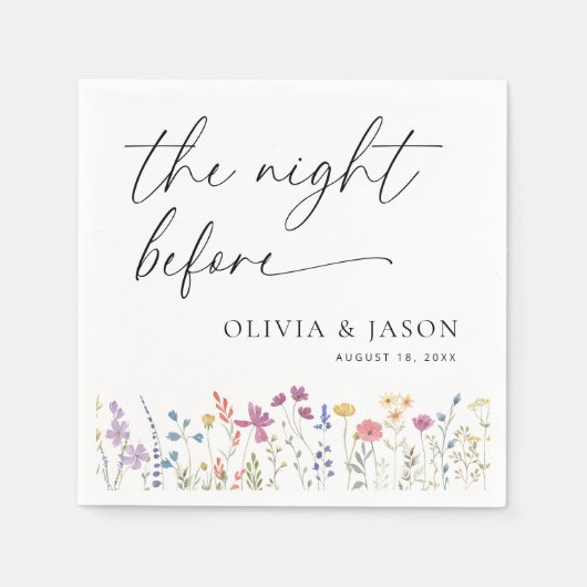 Boho Wildblume Probe Dinner Napkins Serviette (Vorderseite)