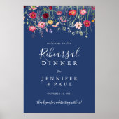 Boho Wildblume Probe Dinner Willkommen Poster (Vorne)