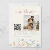 Boho Wildblume qr Code Foto Hochzeit Einladung (Rückseite)