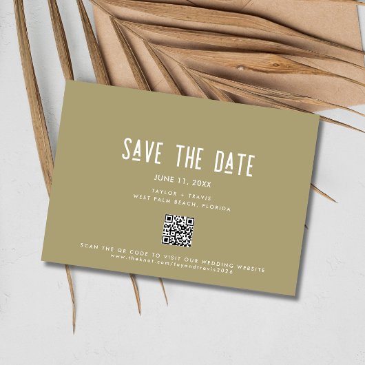 Boho Wildblume QR Code Foto Hochzeit Save The Date