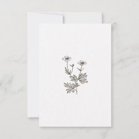 Boho Wildblume QR Code Wedding Save The Date (Rückseite)