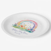 Boho Wildblume Rainbow Baby Dusche Pappteller (Schrägansicht)