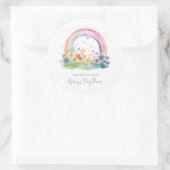 Boho Wildblume Rainbow Baby Dusche Runder Aufkleber (Tasche)