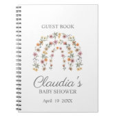 Boho Wildblume Rainbow Baby Guest Notebook Notizblock (Vorderseite)