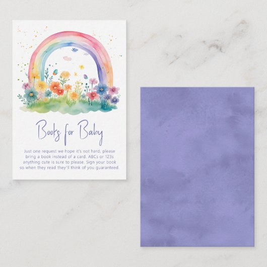 Boho Wildblume Rainbow Baby Showbücher für Baby Begleitkarte (Vorne/Hinten)