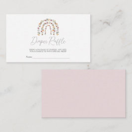 Boho Wildblume Rainbow Diaper Raffle Baby Dusche Begleitkarte