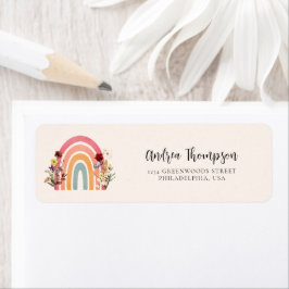Boho Wildblume Rainbow Rücksendeadresse