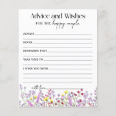 Boho Wildblume Ratschläge und Wünsche Duschkarte (Vorderseite)
