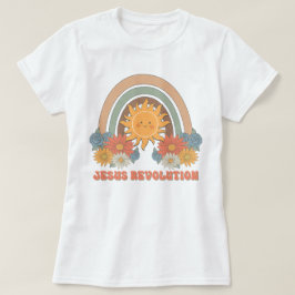 Boho Wildblume Retro Sun Jesus Revolution T-Shirt