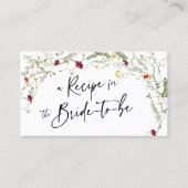 Boho Wildblume Rezpe Bridal Einschließungskarte Visitenkarte (Vorderseite)