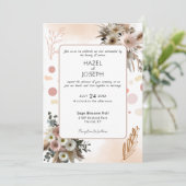 Boho Wildblume Romance | Rustikale Natur Einladung (Stehend Vorderseite)