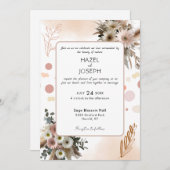 Boho Wildblume Romance | Rustikale Natur Einladung (Vorne/Hinten)