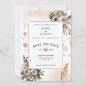 Boho Wildblume Romance | Rustikale Natur Save The Date (Vorderseite)