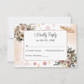 Boho Wildblume Romance Wedding RSVP Card (Vorderseite)