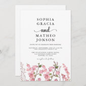 Boho Wildblume Rosa Garten Elegante Wildblume Save The Date (Vorne/Hinten)