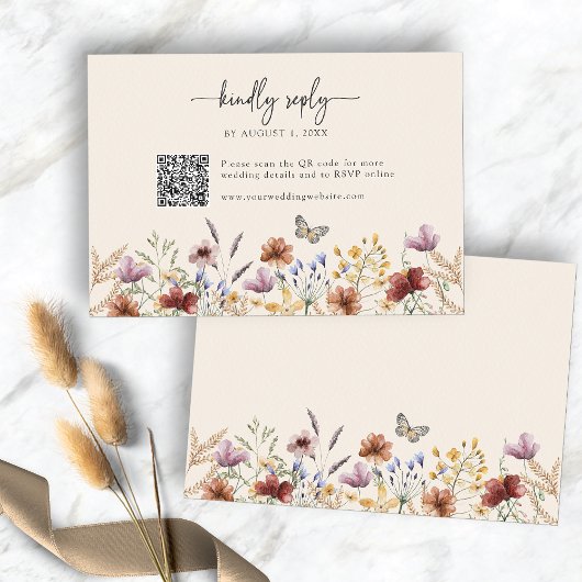 Boho Wildblume RSVP-Karte RSVP Karte