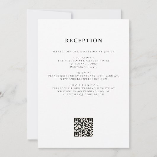 Boho Wildblume Rustic All in One QR Code Wedding Einladung (Rückseite)