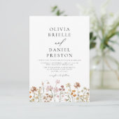 Boho Wildblume Rustic All in One QR Code Wedding Einladung (Stehend Vorderseite)