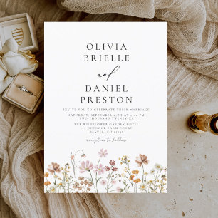 Boho Wildblume Rustic Garden Wedding Einladung