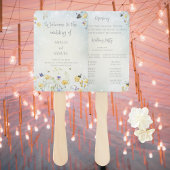 Boho Wildblume Rustic Green Wedding Program Fächer