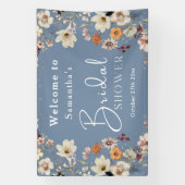 Boho Wildblume Rustic Periwinkle Brautparty Banner (Vertikal)