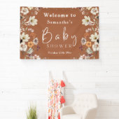 Boho Wildblume Rustic Terracotta Babydusche Banner (InSitu)